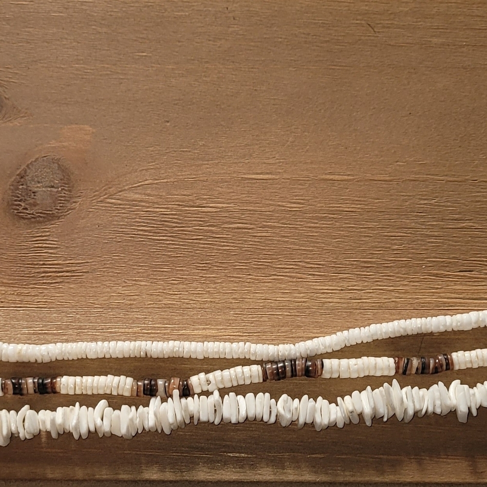 White and Brown Beaded Necklace